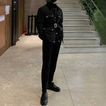 3D Pocket Diamond-patterned Collar Cotton Coat
