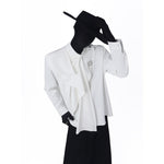Vintage Mock-Neck Shirt with Scarf-Style Tie Detail