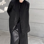 Dark Vintage Jacquard Buckle Lapel Blazer