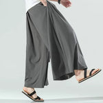 Retro Ice Silk Wide-Leg Skirt Pants