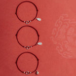 Buddha Stones 925 Sterling Silver Lucky Fortune Peace Joy Lotus Peace Buckle Red String Bracelet
