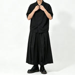 Japanese High Waist Asymmetric Cropped Wide Leg Skirt-pants