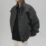 Retro Stand Collar Thickened Short Coat