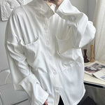 Vintage Turtleneck Big Pocket Loose Shirt