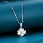 Buddha Stones 925 Sterling Silver Four Leaf Clover Chrysoberyl Cat Eye Love Necklace Pendant (Extra 35% Off | USE CODE: FS35)
