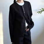 Multi-button Straight Shoulder Loose Casual Cardigan