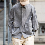 50D Seersucker Special Dyed Round Hem Shirt Jacket