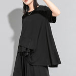 Women's Batwing Loose-fitting Waist Patchwork T-shirt