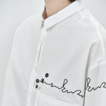 Women's Line Embroidered Collared Shirt
