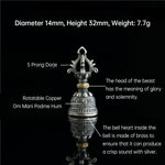 Buddha Stones Tibet 925 Sterling Silver Om Mani Padme Hum Dorje Bell Vajra Engraved Enlightenment Pendant Hanging Decoration