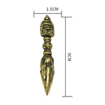 Buddha Stones Handmade Nepal Small Vajra Dorje Engraved Enlightenment Copper Decoration