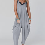 Zeagoo Women's Casual Loose Summer Rompers Sleeveless Loose Spaghetti Strap Baggy Overalls Harem Jumpsuits