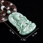 Buddha Stones Four-armed Avalokitesvara Natural Jade Amulet Blessing String Necklace