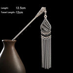 Buddha Stones Water Drop Lily of the Valley Flowers Tassels Confidence Hairpin