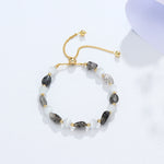 Buddha Stones Amethyst Pink Crystal Black Rutilated Quartz Spiritual Awareness Bracelet