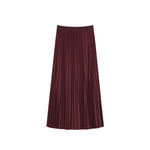 Women's High-waisted Loose Pleated Midi Skirt