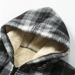 Teddy Lined Flannel Zip Hooded Coat