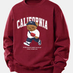California Fashion Bear Print Relax Fit Sweatshirt