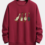 Christmas Lights Duck Print Relax Fit Sweatshirt