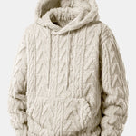 Geometric Jacquard Teddy Hoodie