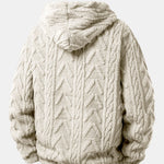 Geometric Jacquard Teddy Hoodie