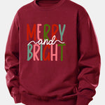 Merry And Bright Print Relax Fit Sweatshirt