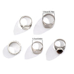 Vintage chain letter embossed ring 5Pcs/set