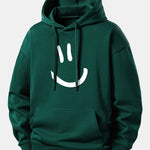 Smiley Face Print Relax Fit Hoodie