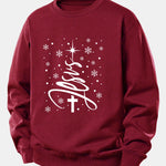 Christmas Jesus Print Relax Fit Sweatshirt