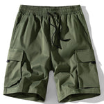 3 Pieces Solid Drawstring Cargo Shorts