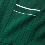 Contrast Trim Ribbed Knit Shirt & Slim Fit Tapered Trousers