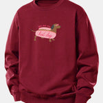 Hot Dog Dachshund Print Relax Fit Sweatshirt
