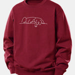 Sleeping Dog Line Print Relax Fit Sweatshirt