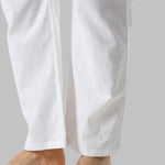 Men's imitation cotton and linen solid color loose casual pants