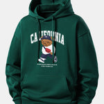 California Bear Print Relax Fit Hoodie