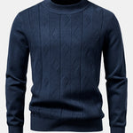 Geometric Jacquard Mock Neck Sweater