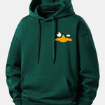 Emoji Duck Print Relax Fit Hoodie