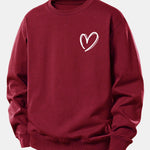 Heart Print Relax Fit Sweatshirt