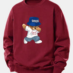 Bear With Hat Print Relax Fit Sweatshirt