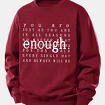Enough Slogan Print Relax Fit Sweatshirt