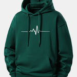Heartbeat Print Relax Fit Hoodie