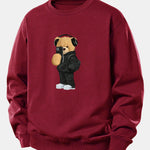 Fashion Bear Taking Photo Print Relax Fit Sweatshirt