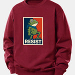 Resist Portland Frog Print Relax Fit Sweatshirt