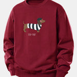 French Dachshund Print Relax Fit Sweatshirt
