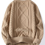 Twist Jacquard Crew Neck Sweater