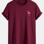 Regular Fit Flamingo Print Cotton T-Shirt