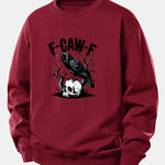 Crow Skull Print Relax Fit Sweatshirt
