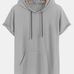 Athletic Mesh Kangaroo Pocket Hooded T-Shirt