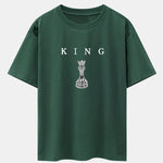 King Chess Print Drop Shoulder Oversize T-Shirt