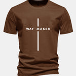 Regular Fit Way Maker Stripe Print Cotton T-Shirt
